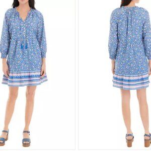 Wonderly Women's Ruffle Neck Printed Mini Dress